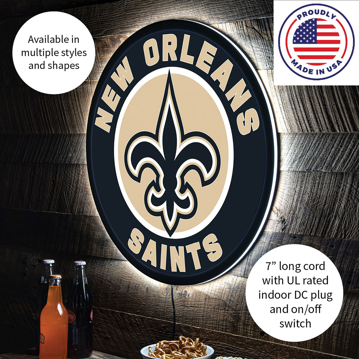 NFL Backlit Full Edge Round Wall Sign - image 82