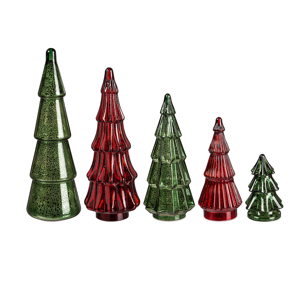 Red & Green Lighted Christmas Trees (Set of 5) - image 2
