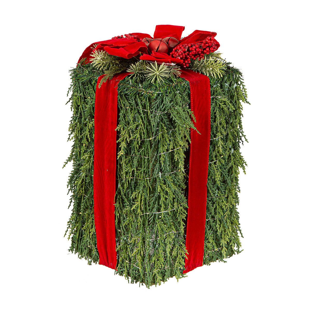 Lighted Artificial Greenery Gift boxes (Set of 3) - image 4