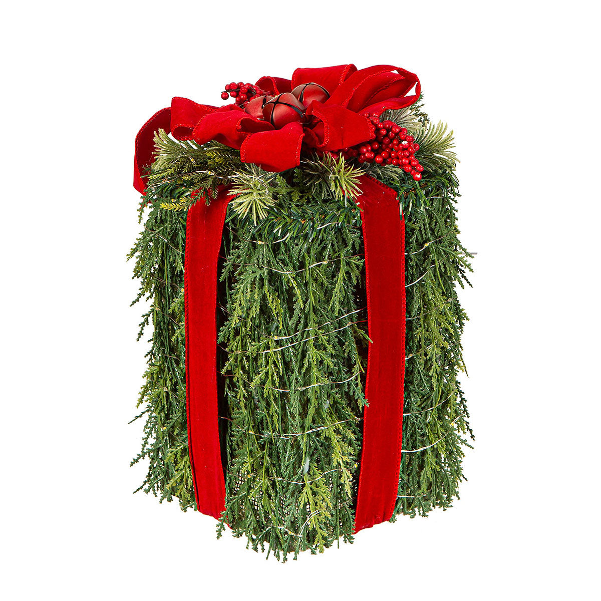 Lighted Artificial Greenery Gift boxes (Set of 3) - image 5