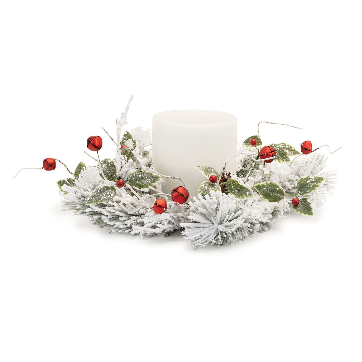 18'' Flocked Pine Candle Ring - image 2