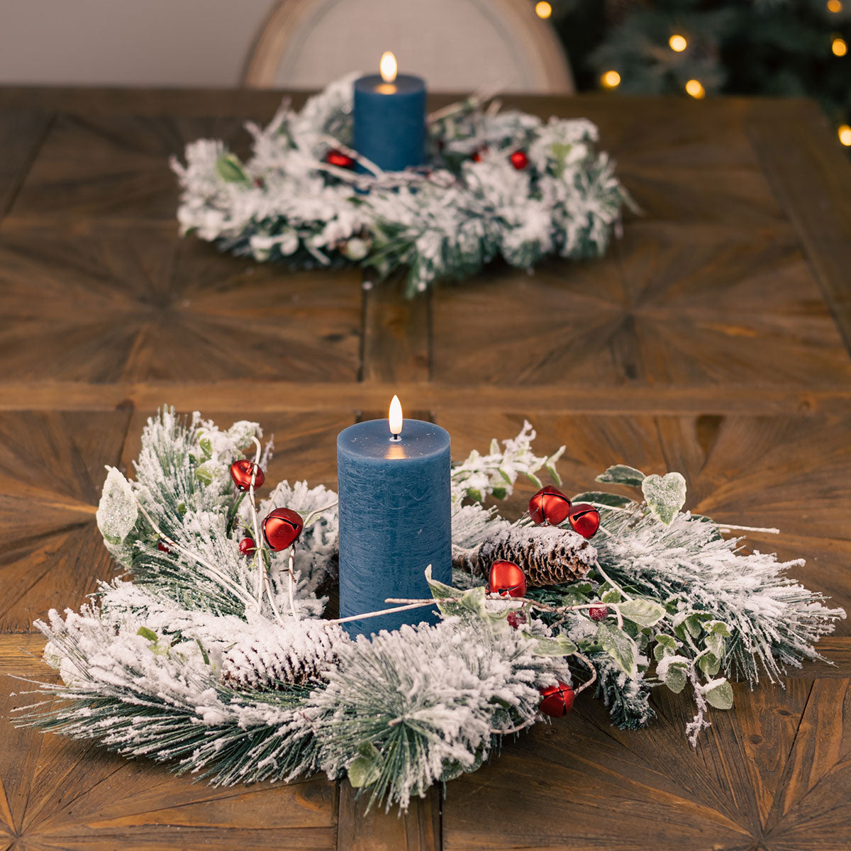 18'' Flocked Pine Candle Ring - image 3