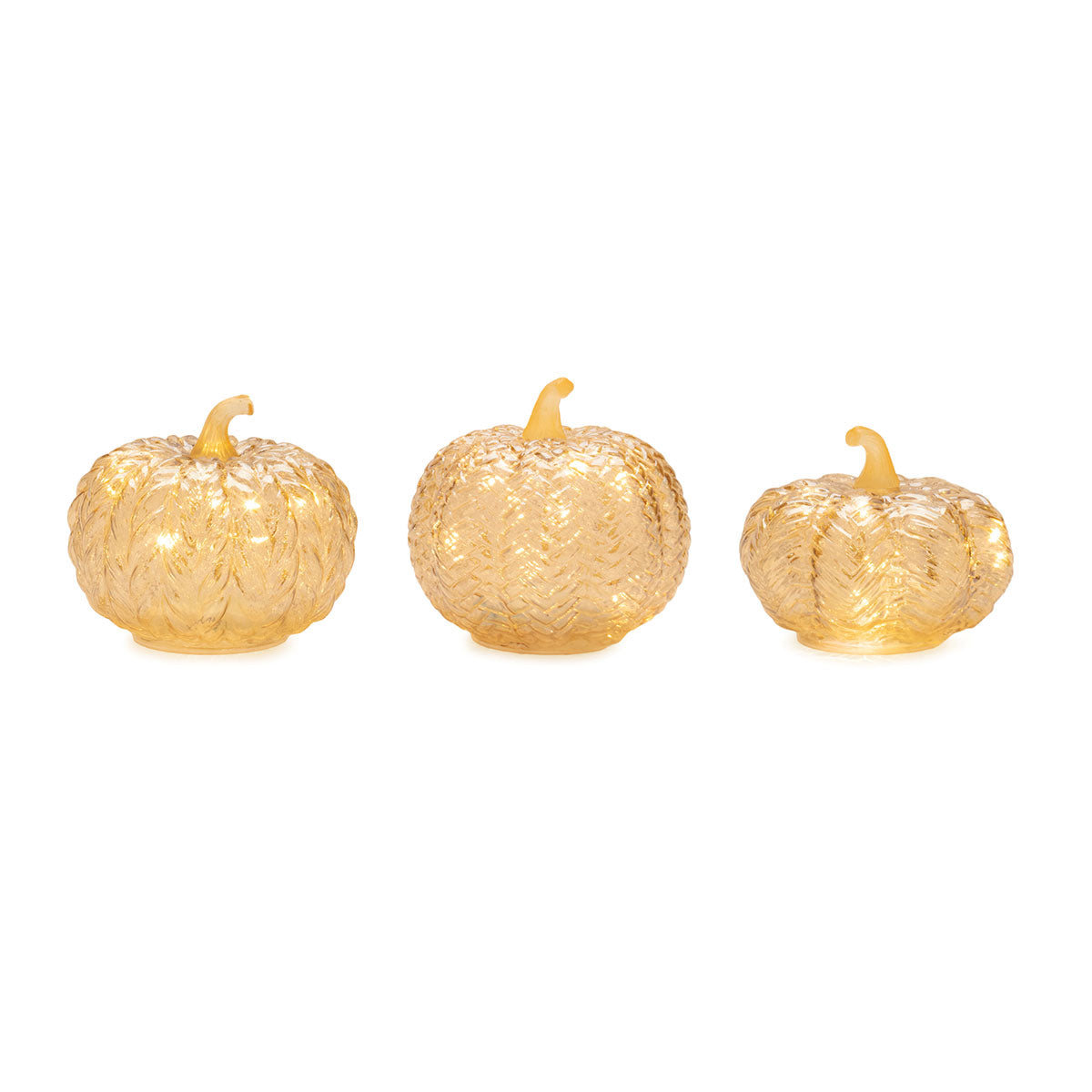 Illuminated Textured Pumpkin Set (Set of 3) - image 2