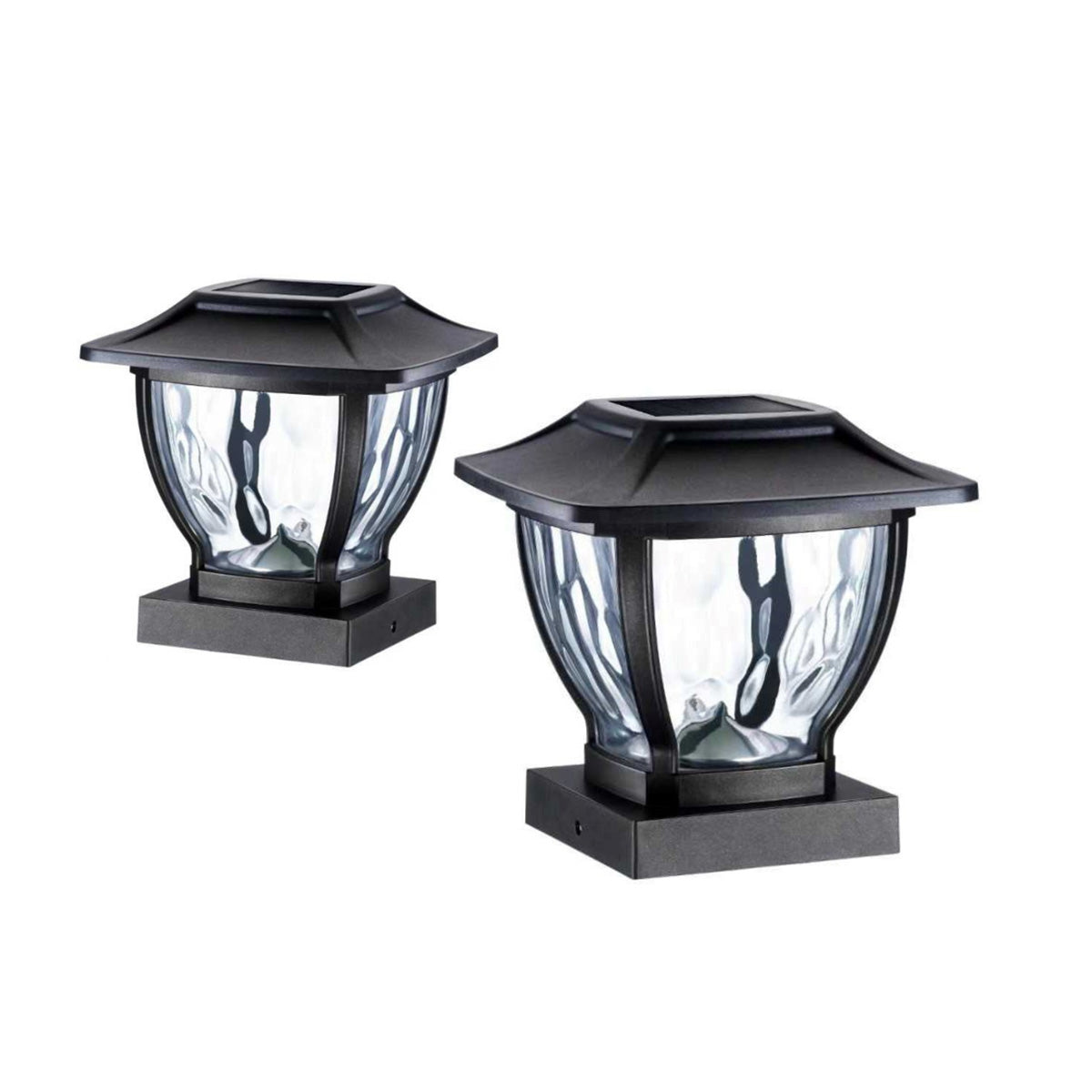 Wave Style Solar Powered Post Lights (Set of 4) - image 3