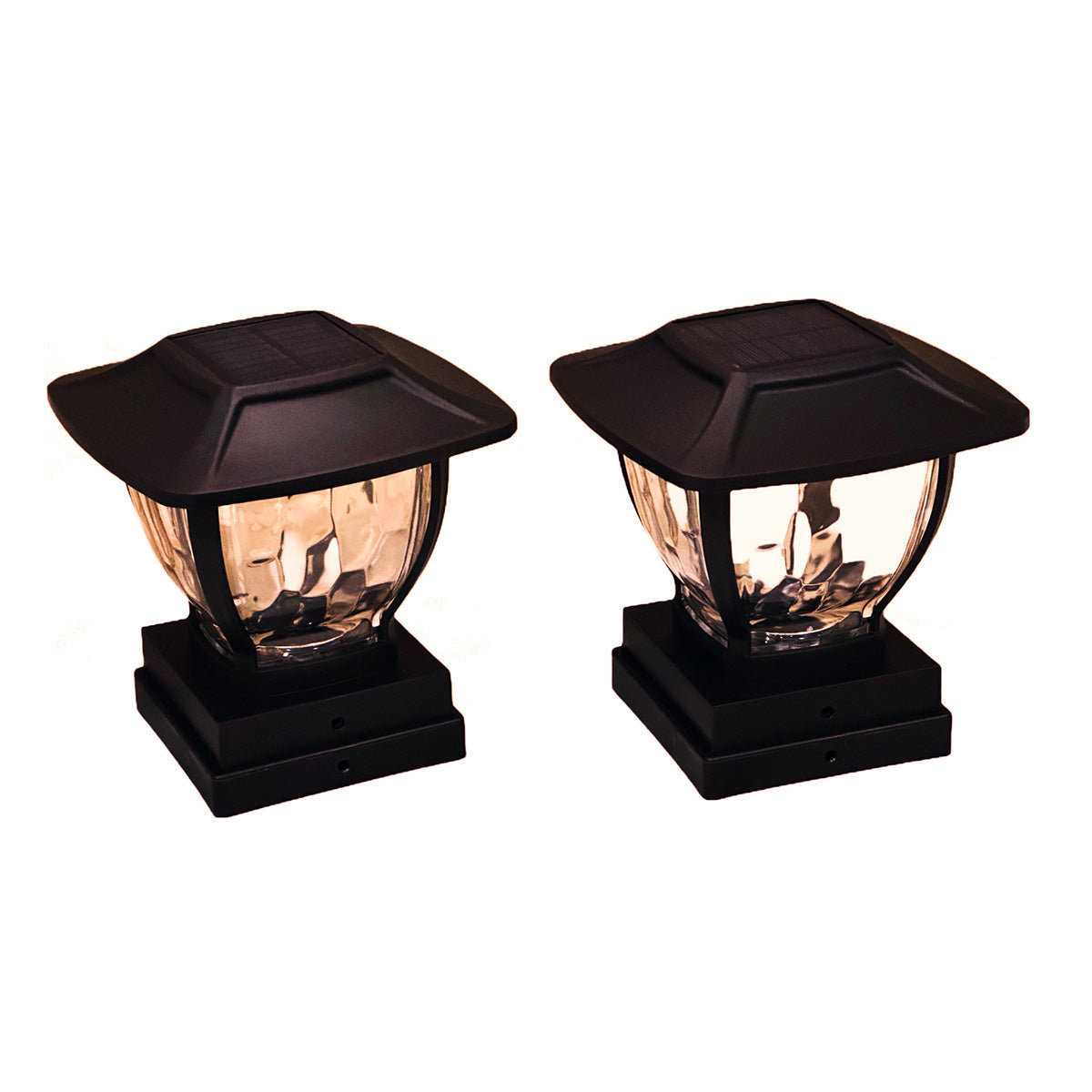 Wave Style Solar Powered Post Lights (Set of 4) - image 5