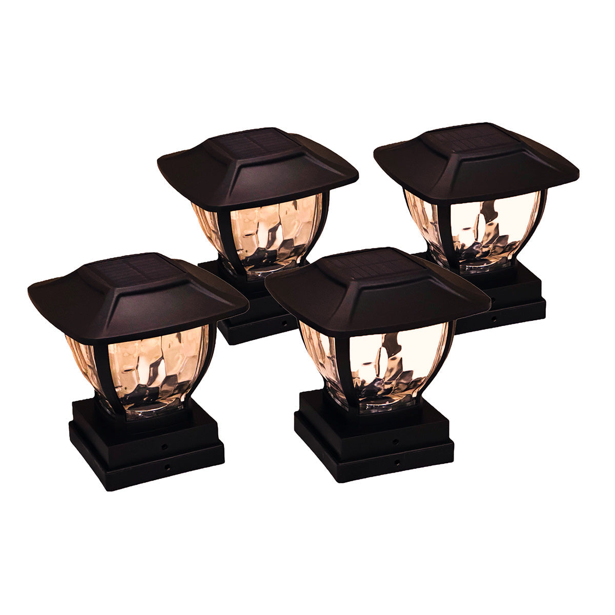 Wave Style Solar Powered Post Lights (Set of 4) - image 6