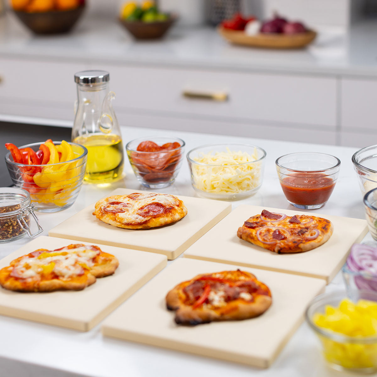 Cordierite Square Pizza Stone 4 Piece Set - image 7