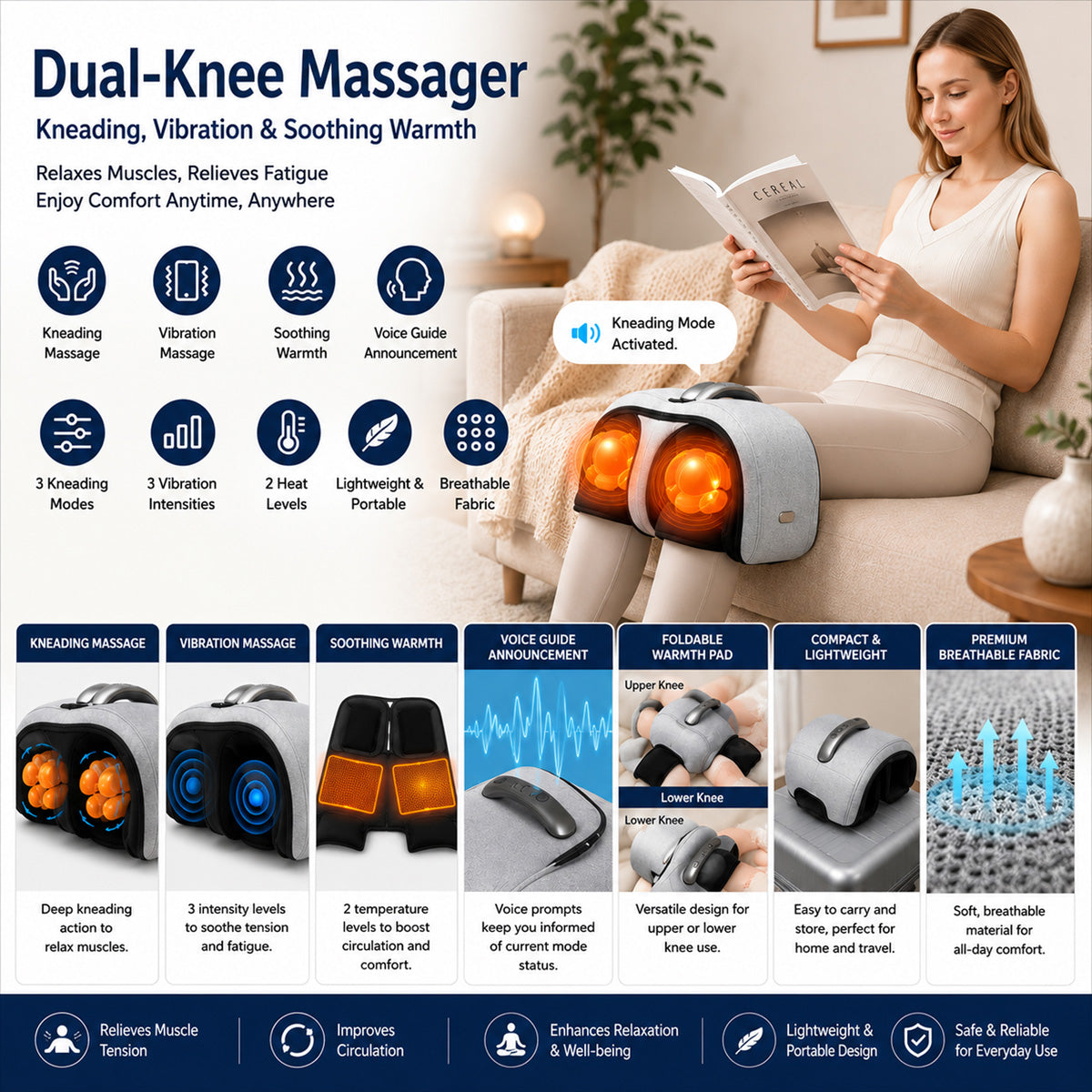Deluxe Knee and Leg Massager with Heat - image 5