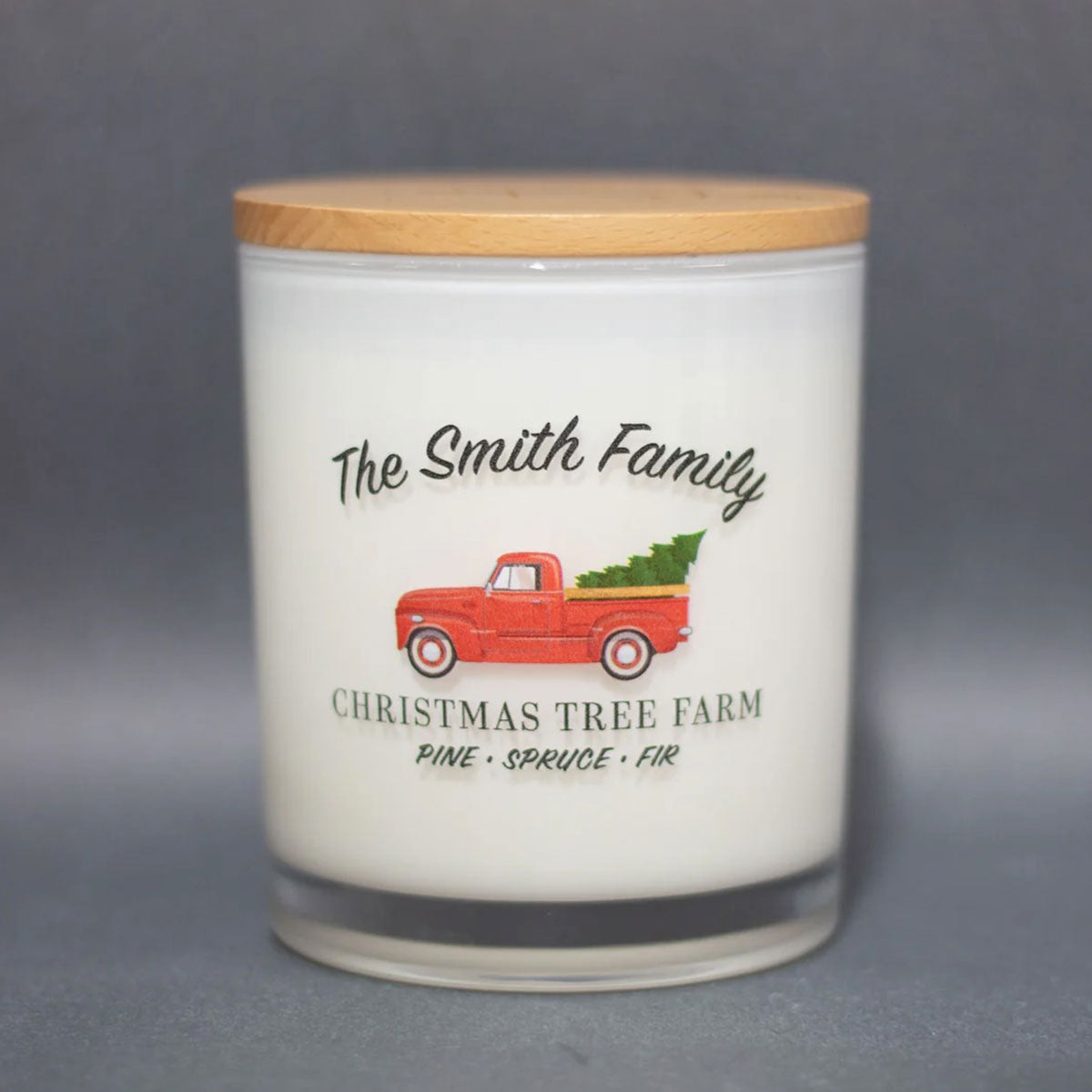 Custom Christmas Tree Farm Candle