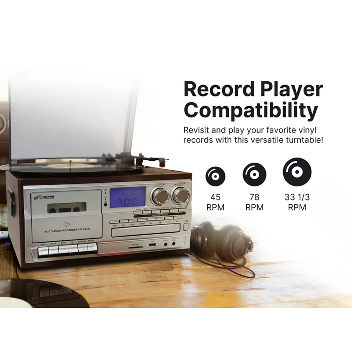 8-in-1 Retro Inspired Multimedia Center - image 5