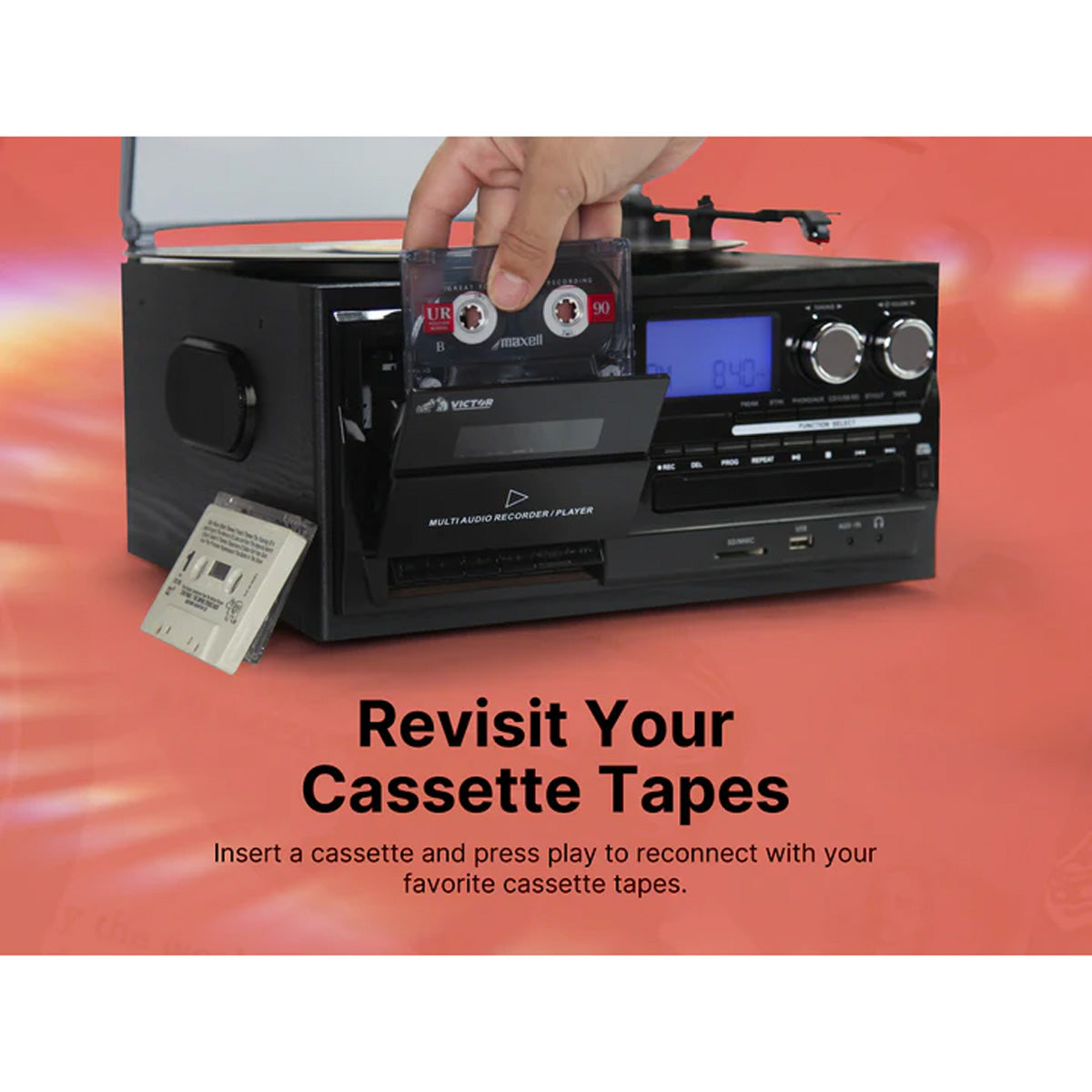 8-in-1 Retro Inspired Multimedia Center - image 6