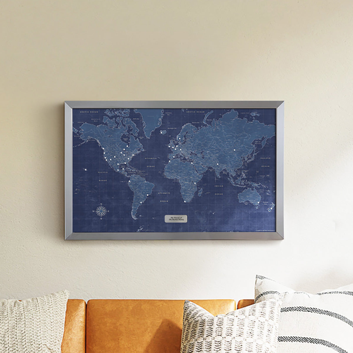 Modern Blueprint World Travel Map - image 4