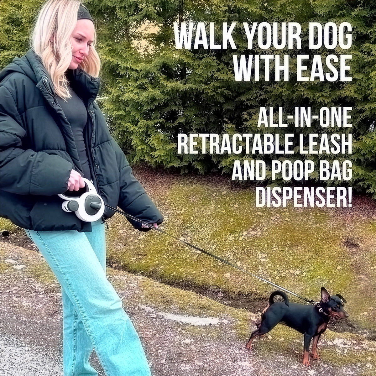 16ft Retractable Leash with LED Flashlight and Bag Dispenser - image 6