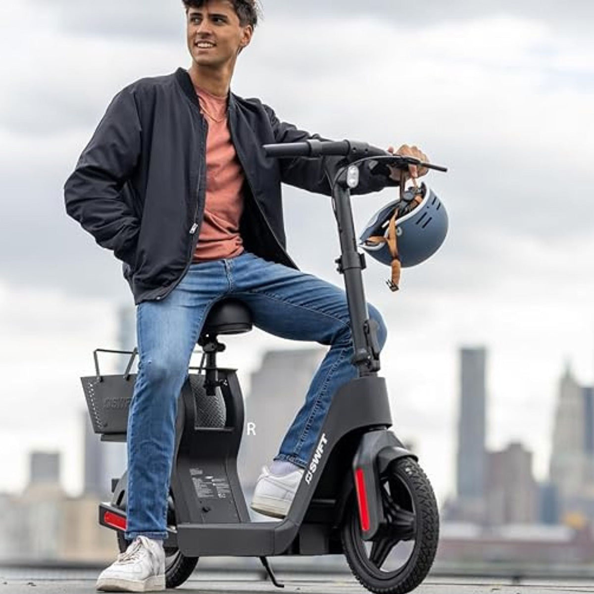 Sit-Down Electric Scooter with Basket - image 4