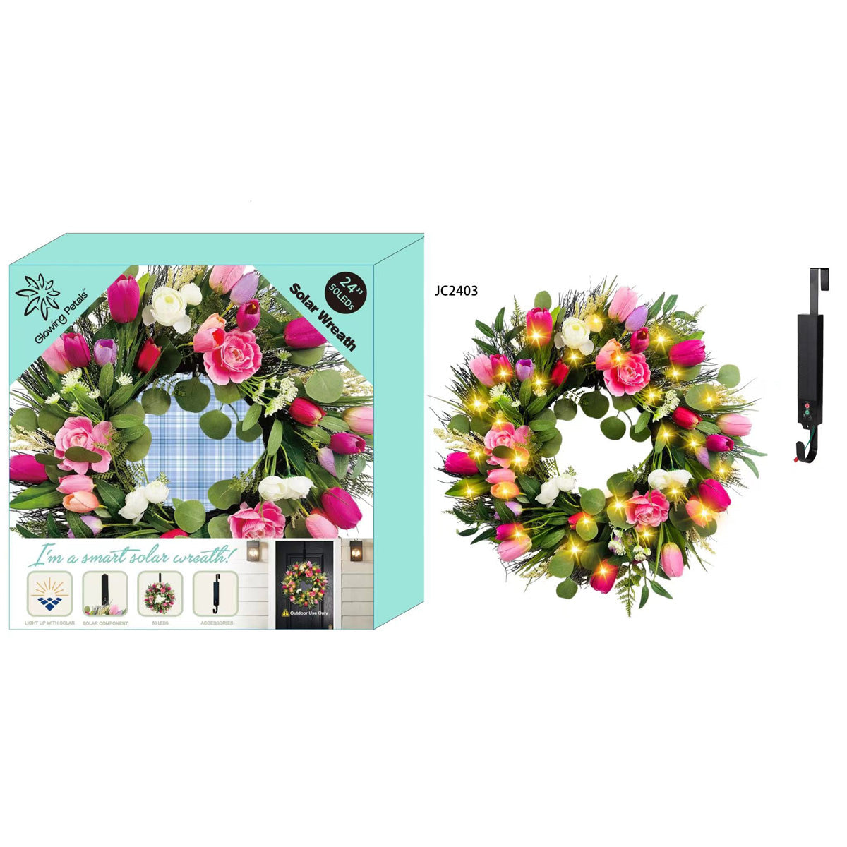 24'' Solar LED Wreath - image 4