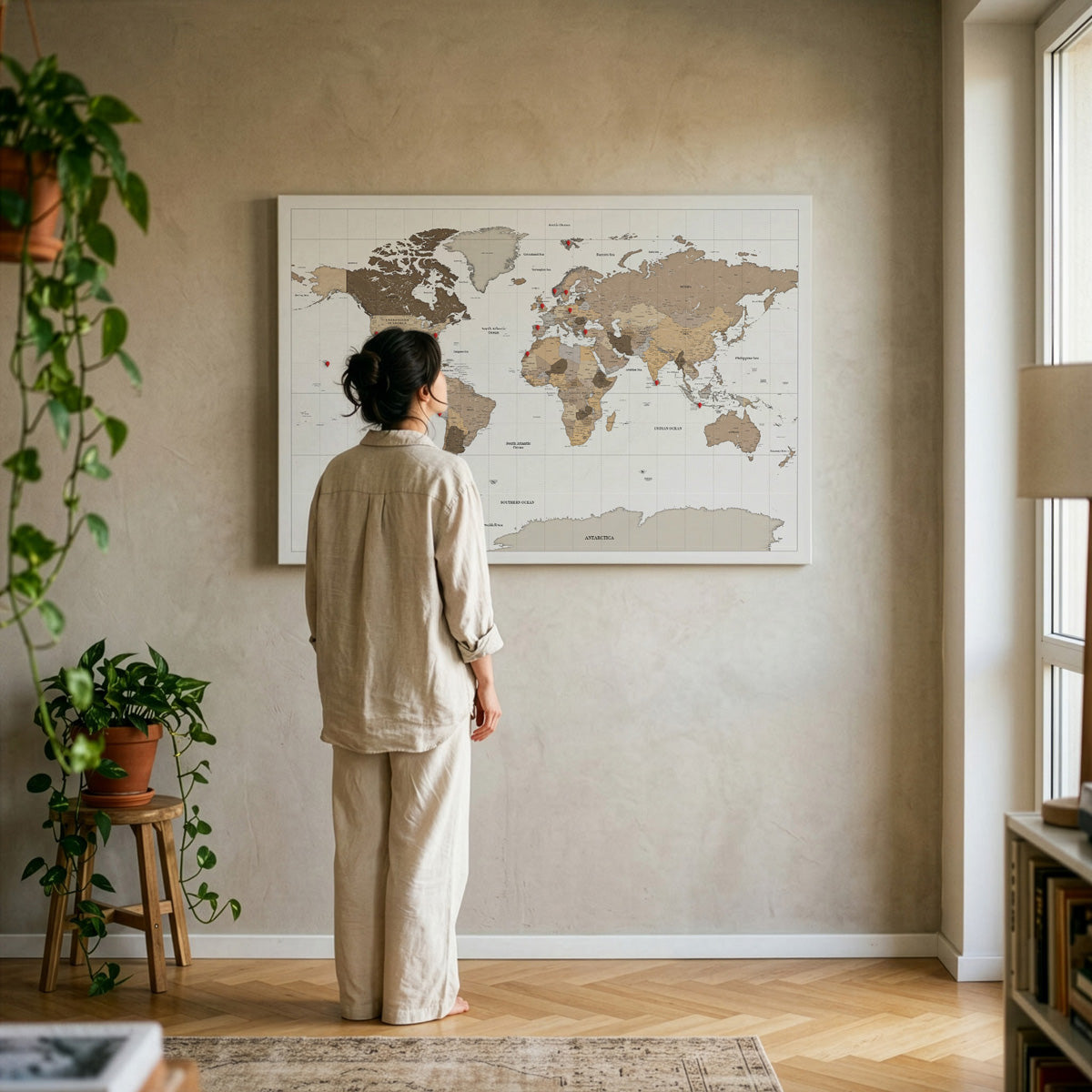 Pin and Remember Photo-Linked World Map with Pins - image 5