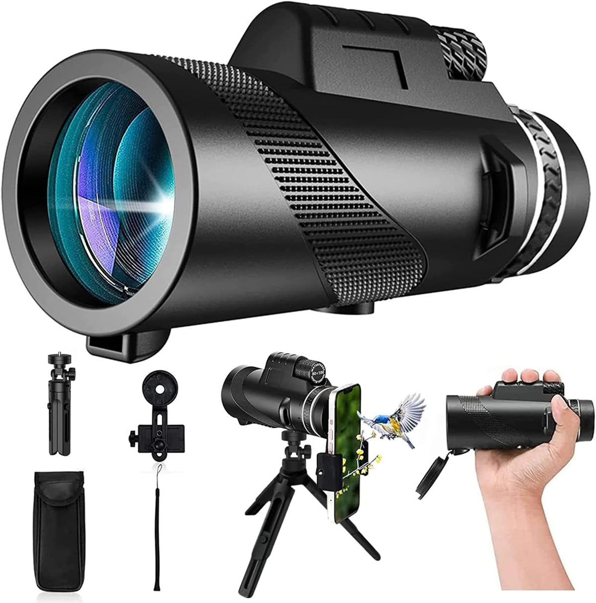 Monocular Telescope with Smartphone Holder and Tripod - image 4
