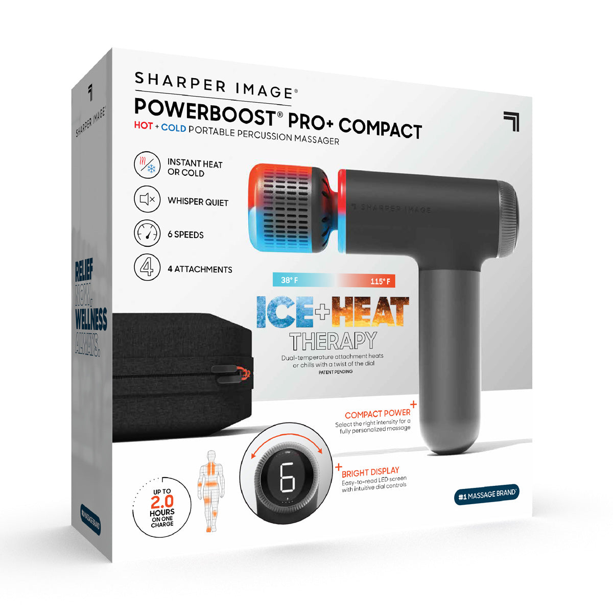 PowerBoost Pro Plus Hot and Cold Compact Massage Gun by Sharper Image - image 10