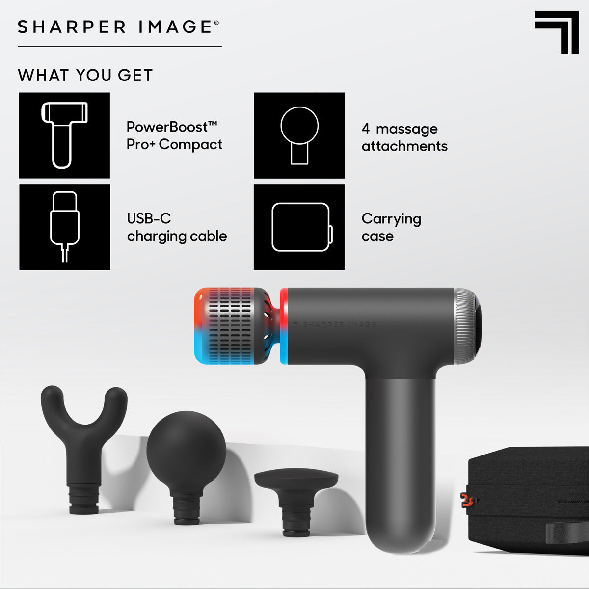 PowerBoost Pro Plus Hot and Cold Compact Massage Gun by Sharper Image - image 9