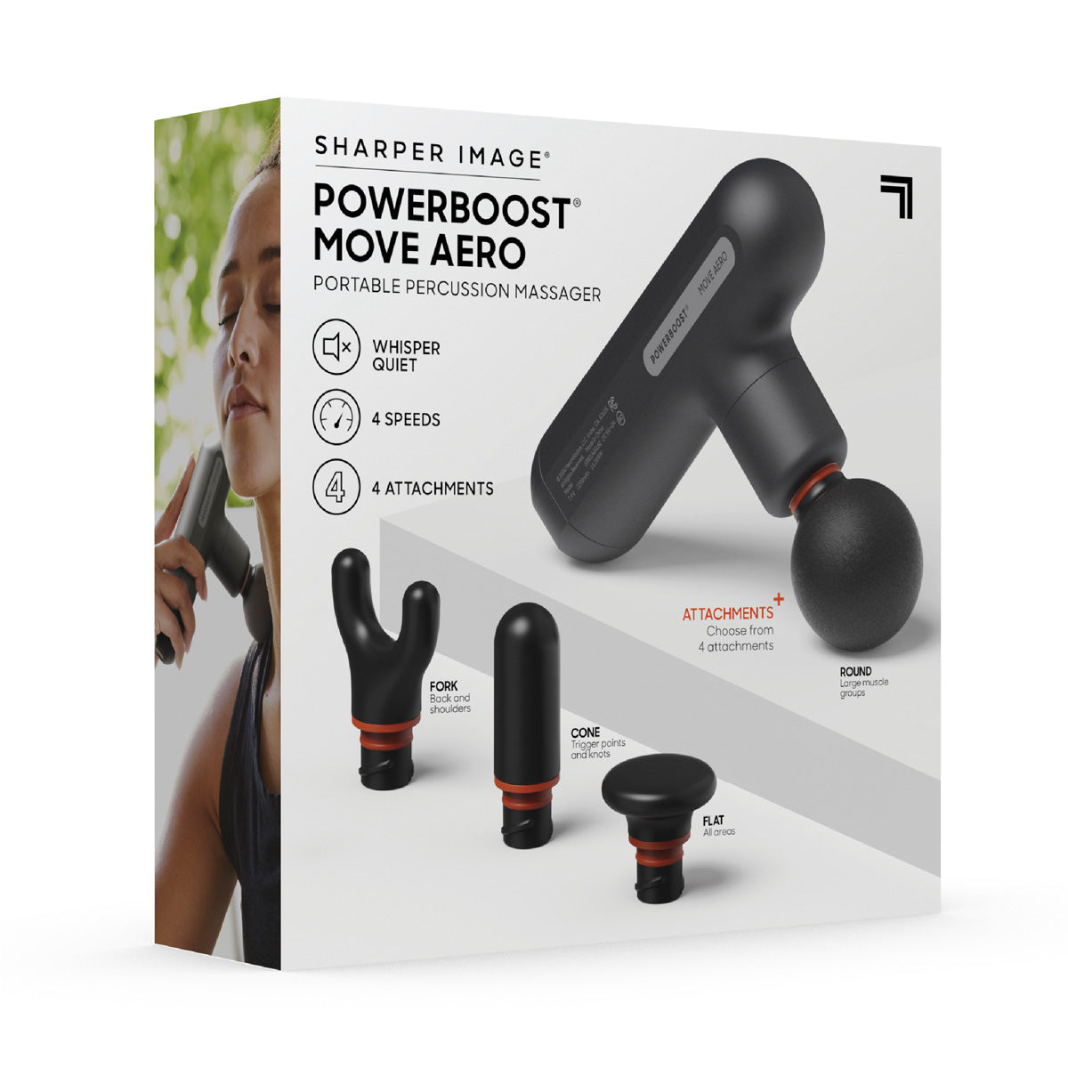 Powerboost Move Portable Percussion Massager Aero by Sharper Image - image 7
