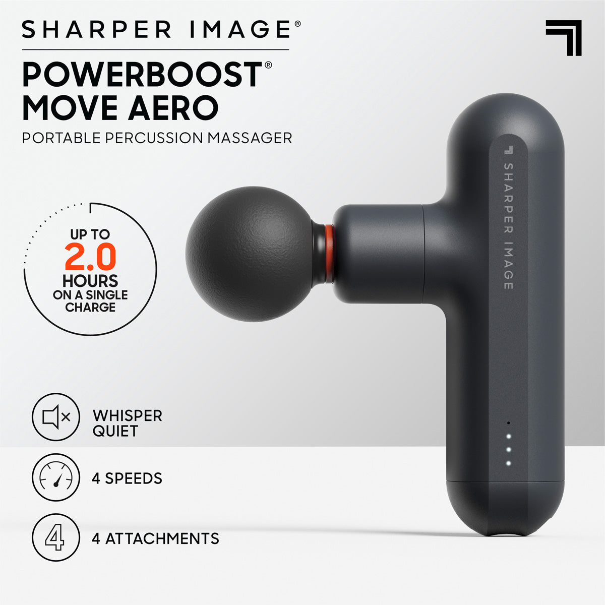 Powerboost Move Portable Percussion Massager Aero by Sharper Image - image 8