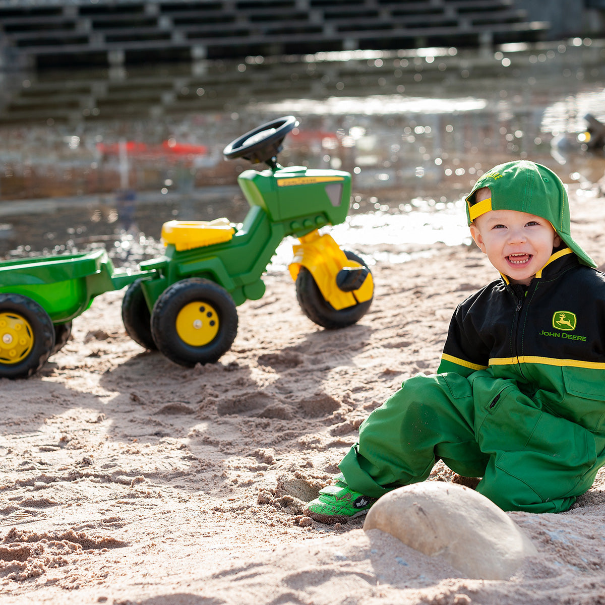 John Deere 3-Wheeled Pedal Tractor With Trailer - image 5