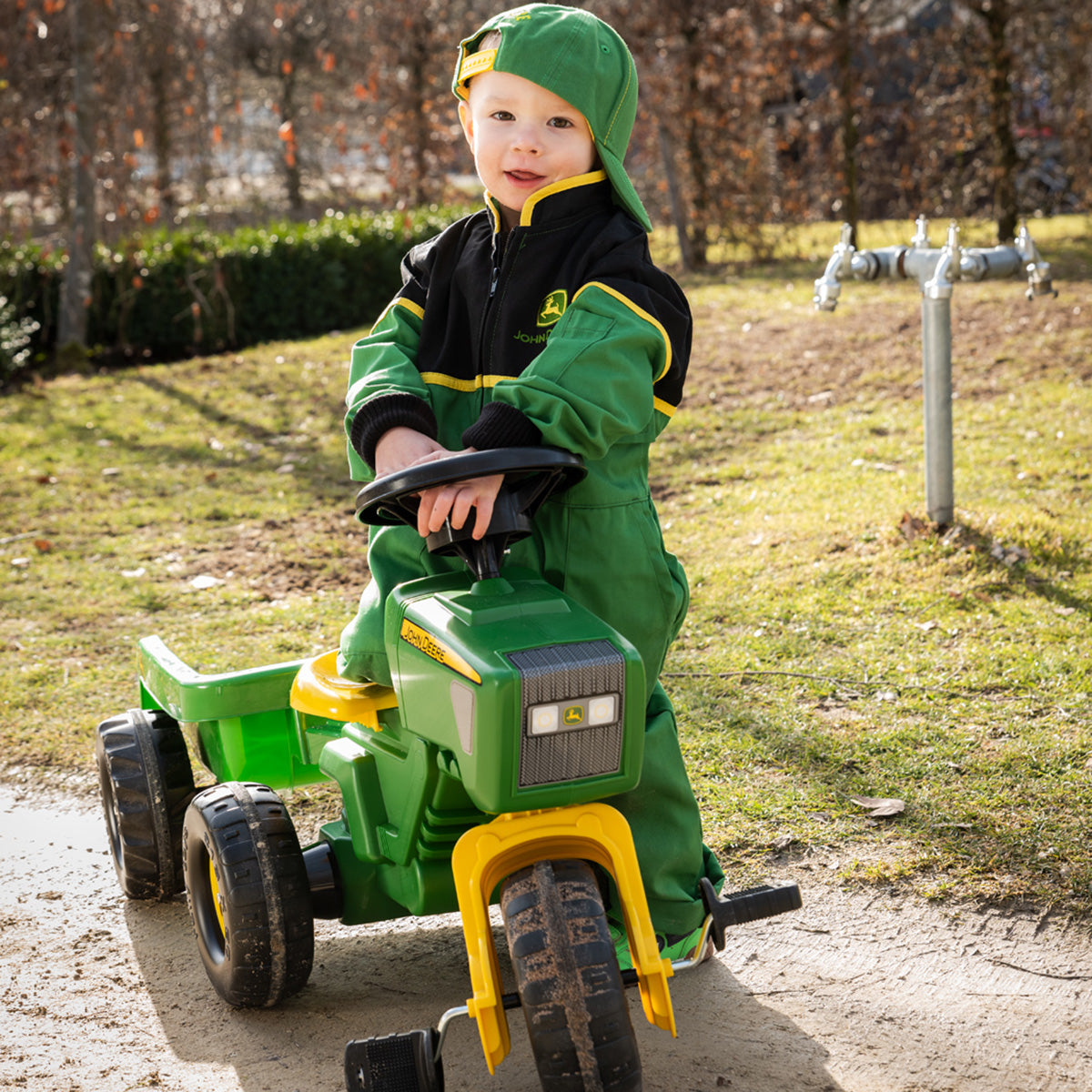 John Deere 3-Wheeled Pedal Tractor With Trailer - image 6