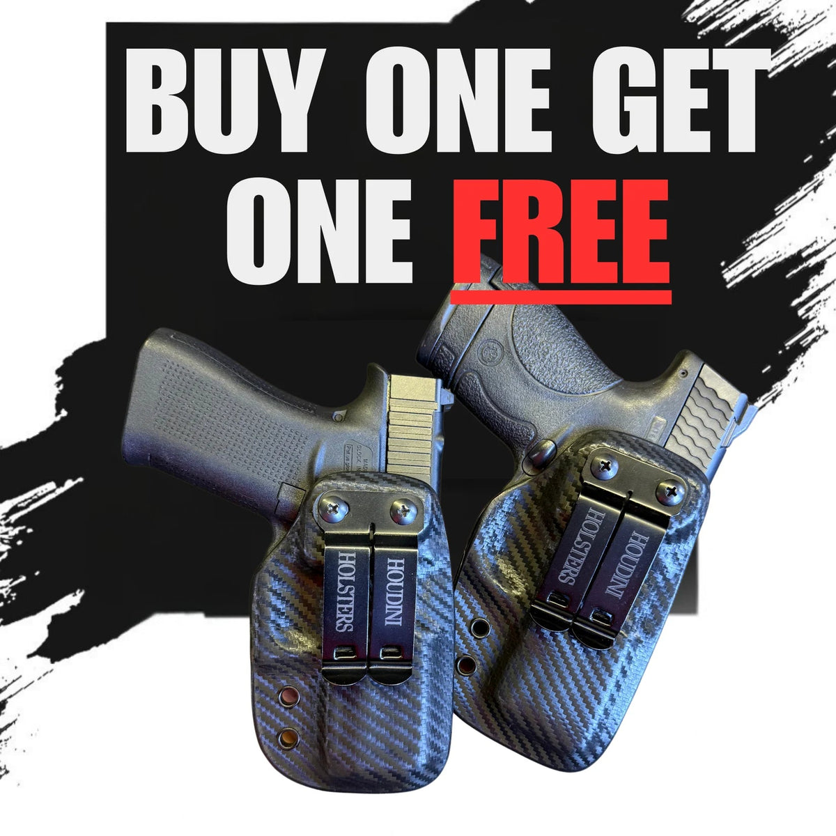 Klevaro OpenDraw IWB Holster in Carbon Fiber and Flat Black