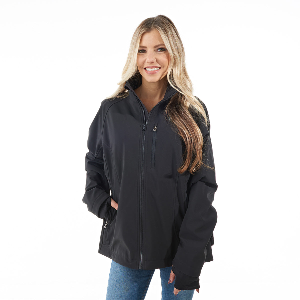 Women's Rechargeable Heated Softshell Jacket by Sharper Image