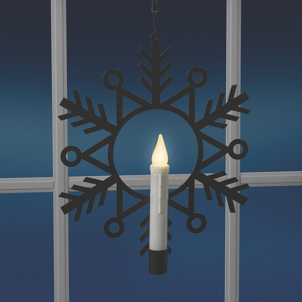 Flameless Hanging Snowflake Candles (Set of 4) - image 2