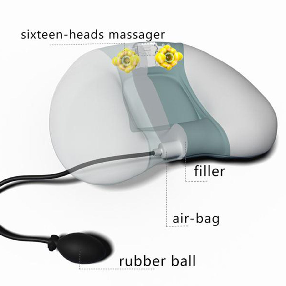 Height Adjusting Massage Pillow with Heat - image 3