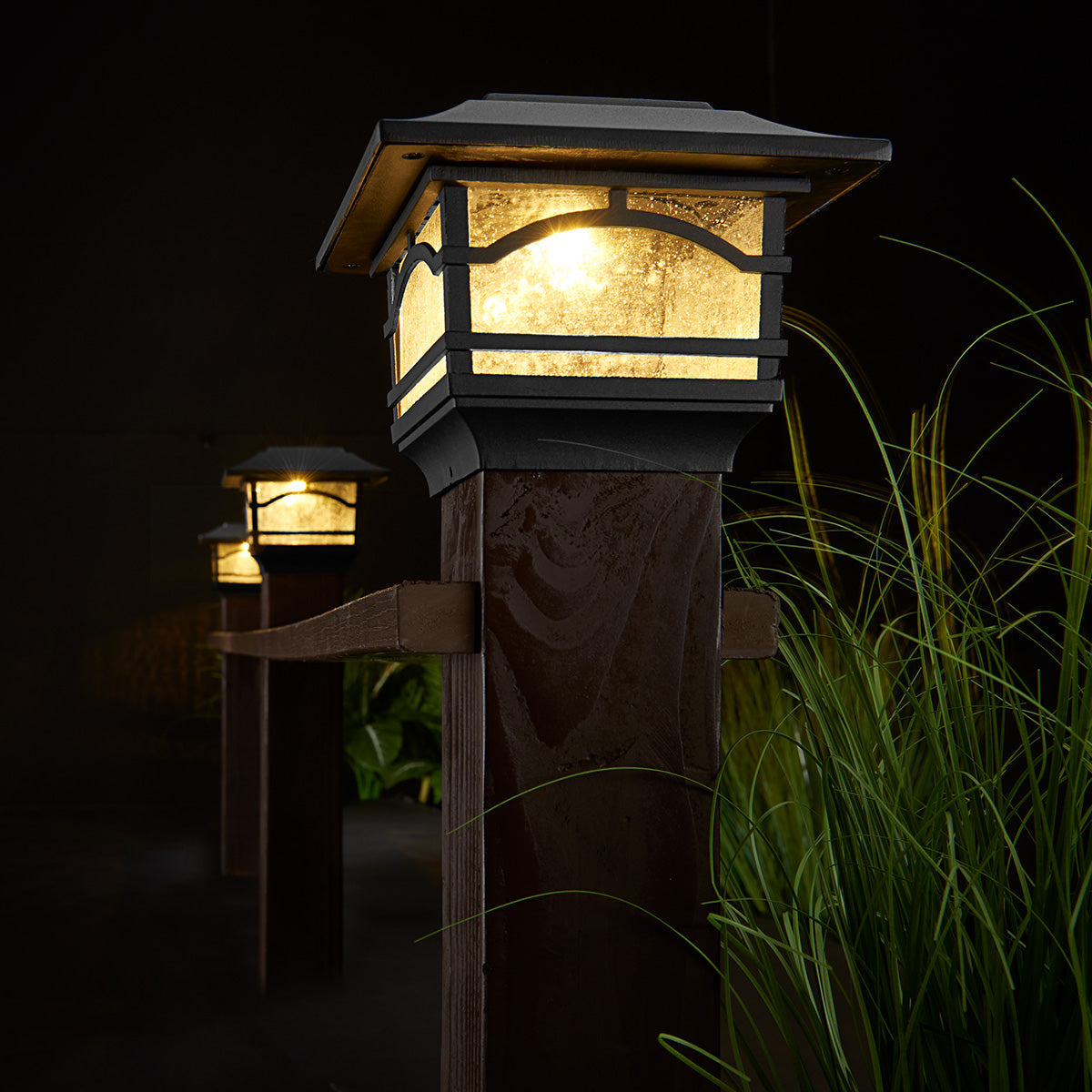 Solar Powered Post Lights (Set of 4)