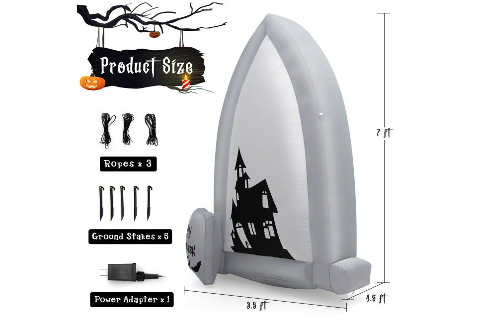 7-Ft. Inflatable Halloween Tombstone - image 11