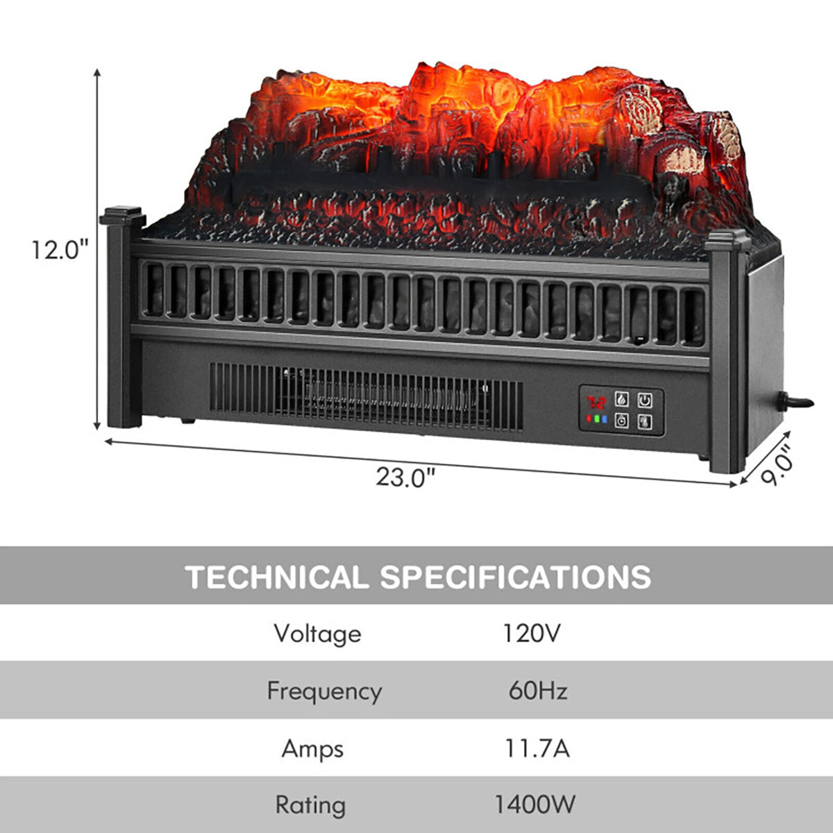 Electric Fireplace Log Set Heater - image 8
