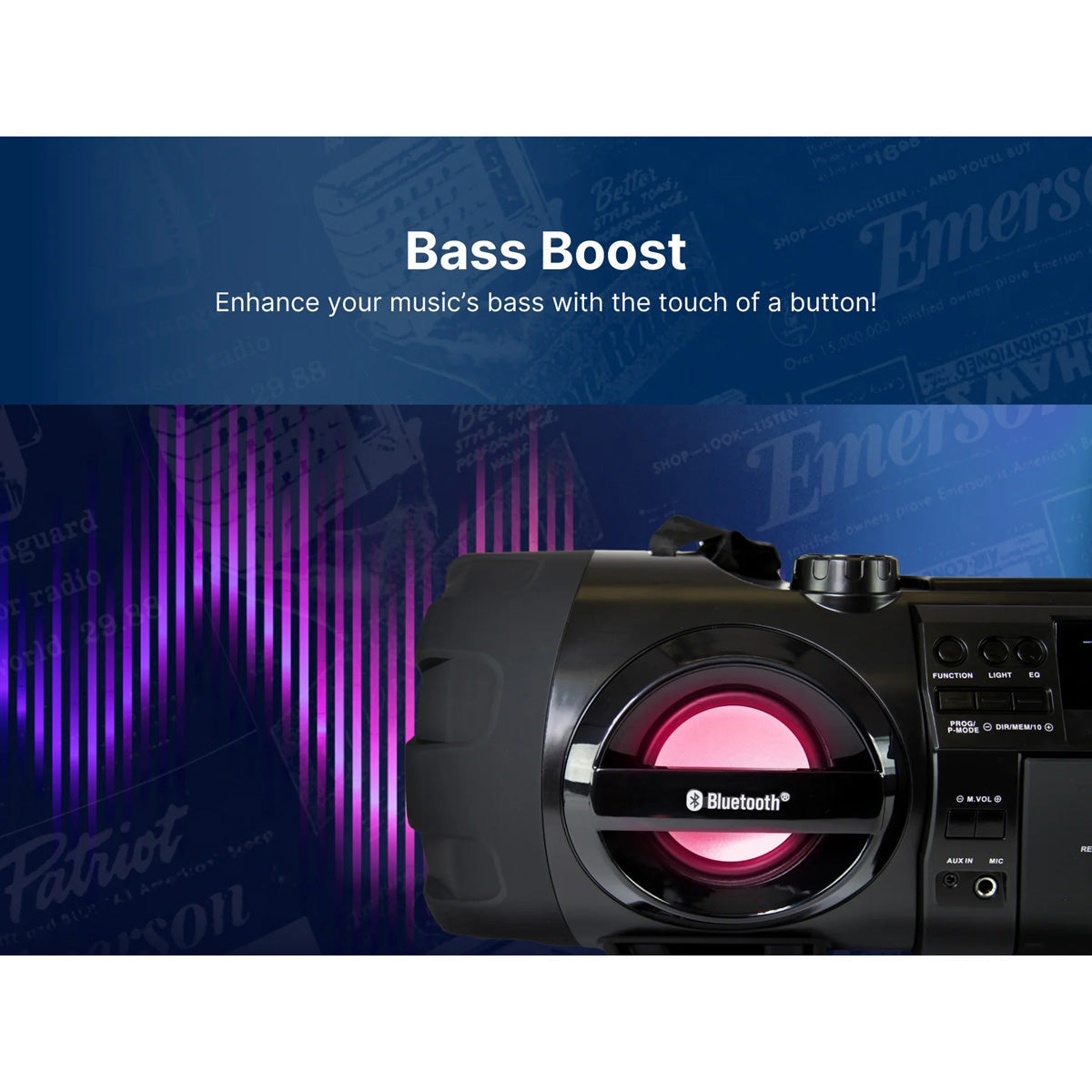 Dual Subwoofer Bluetooth Boombox - image 3