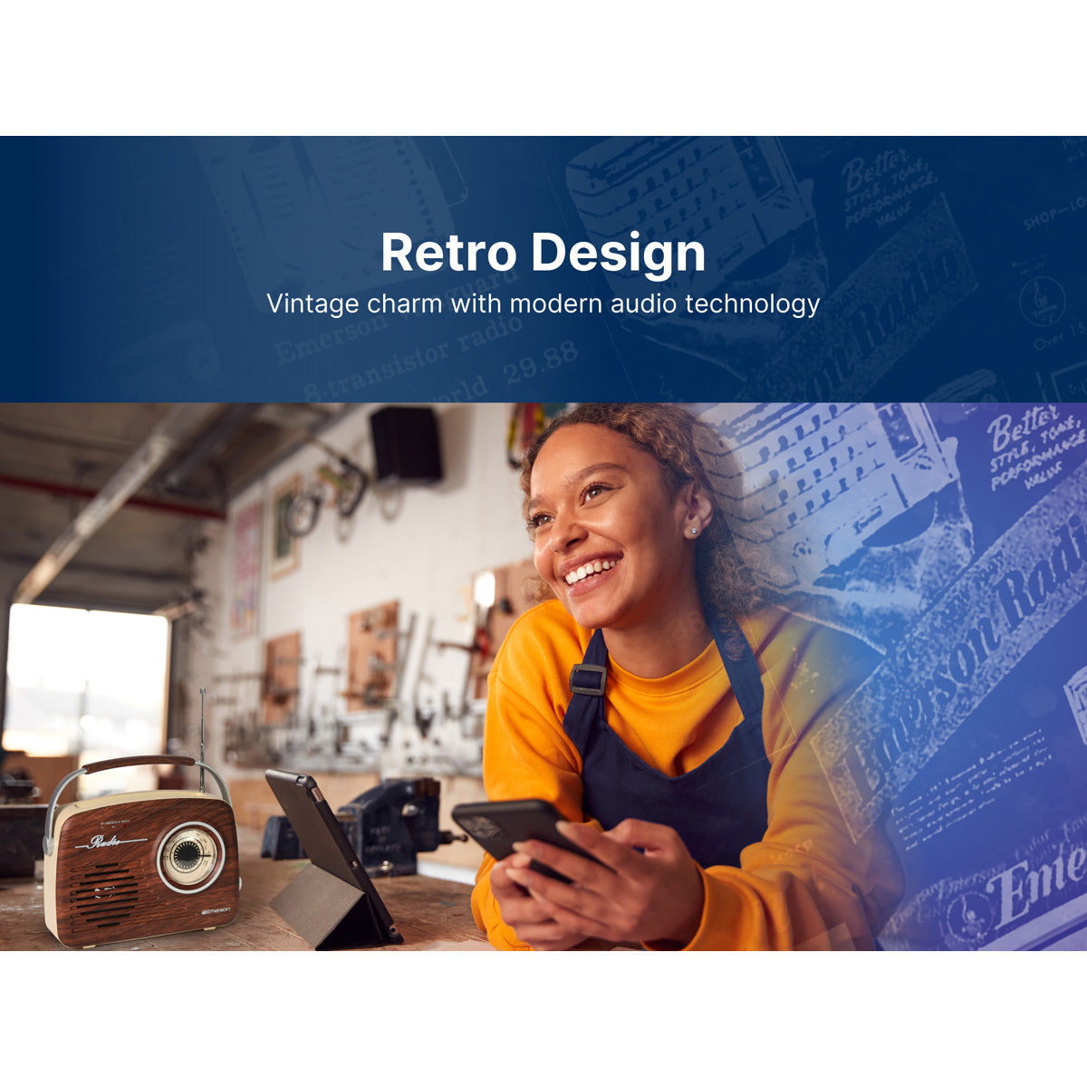 Retro AM/FM Radio with Bluetooth - image 26