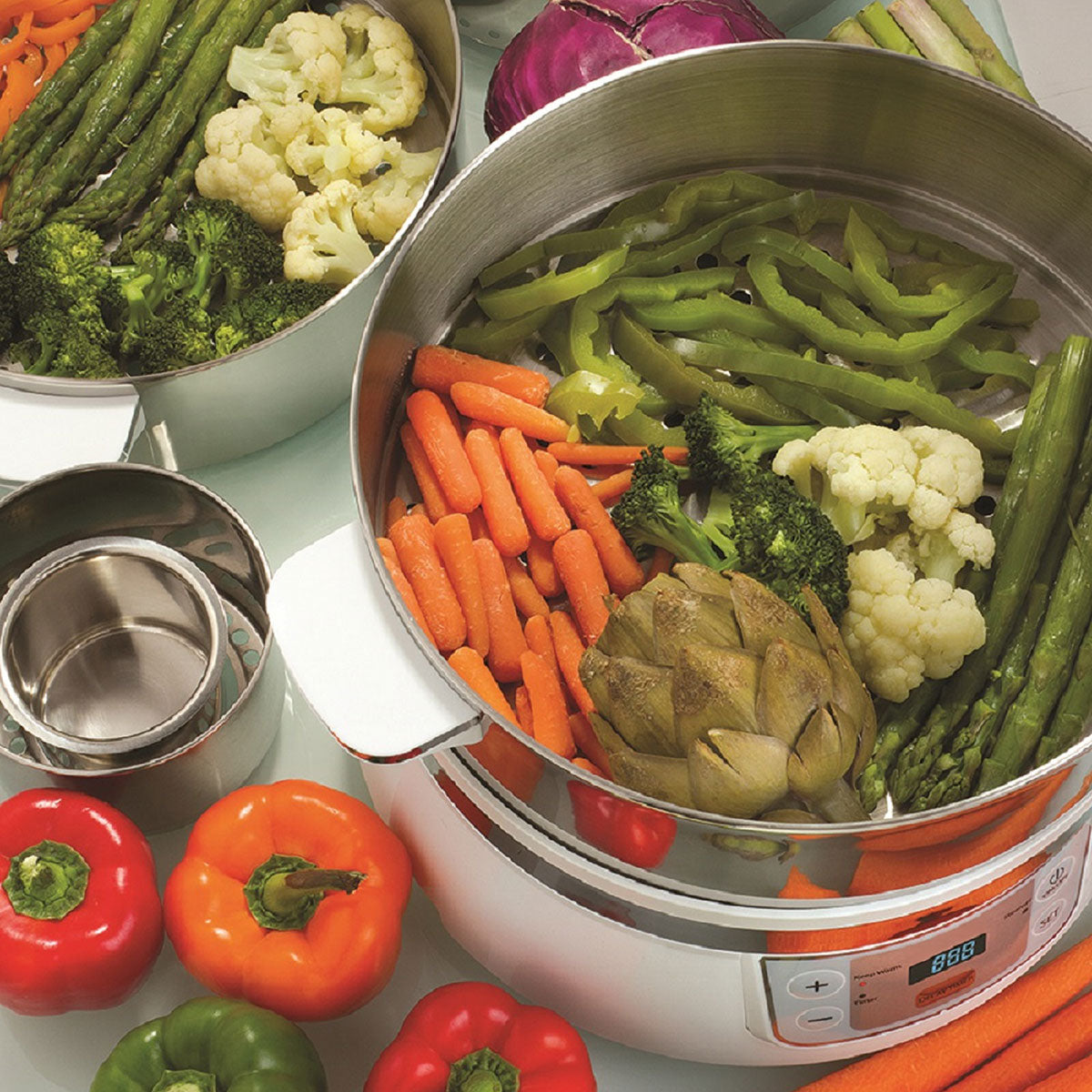 2-Tier Stainless Steel Electric Food Steamer - image 5