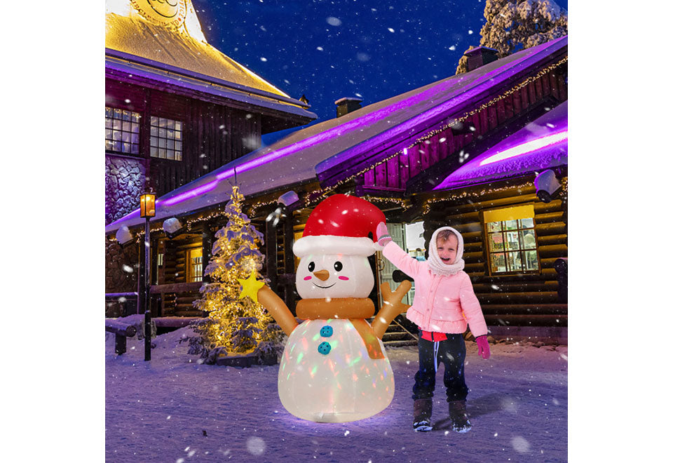 4-Ft. Inflatable Snowman with Rotating LED Lights - image 3