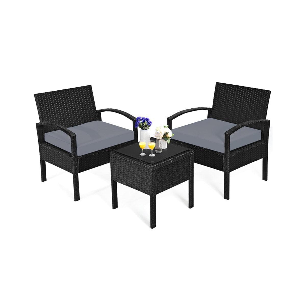 3-Piece Outdoor Rattan Patio Conversation Set - image 10