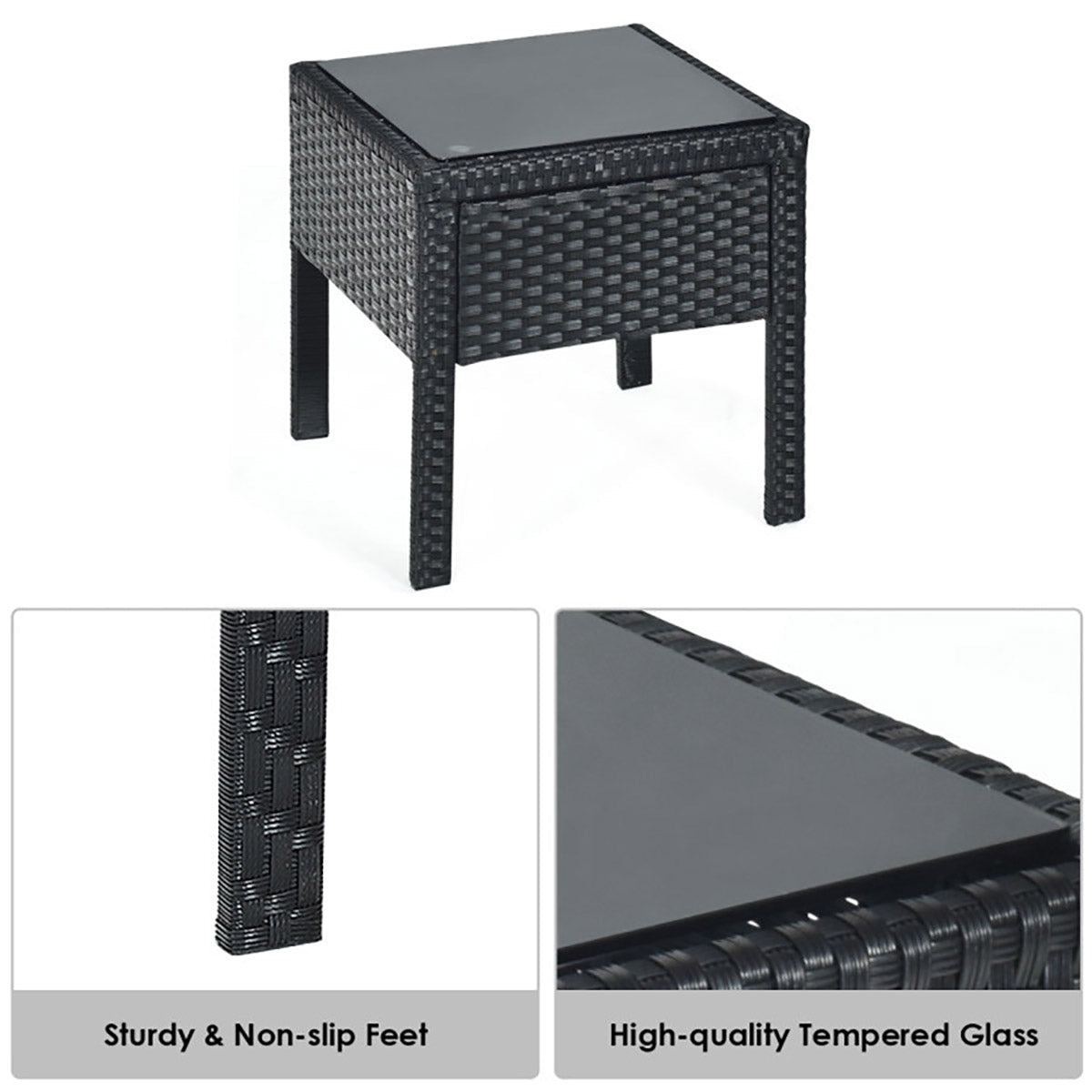 3-Piece Outdoor Rattan Patio Conversation Set - image 6