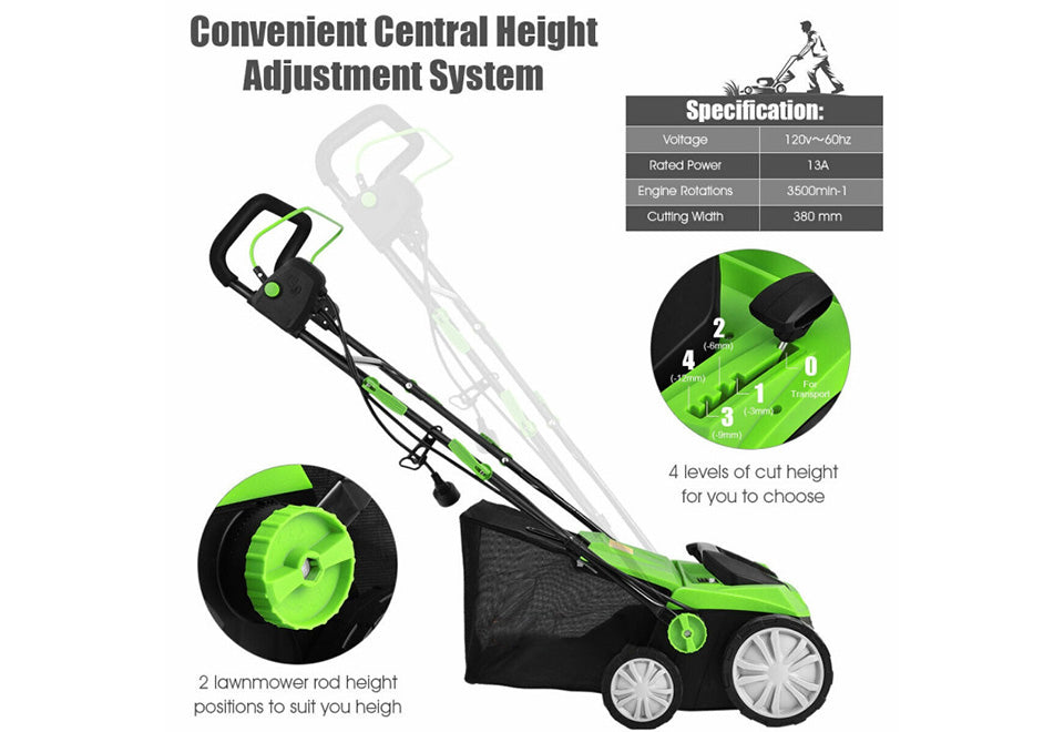 15'' Corded Electric Lawn Dethatcher - image 8