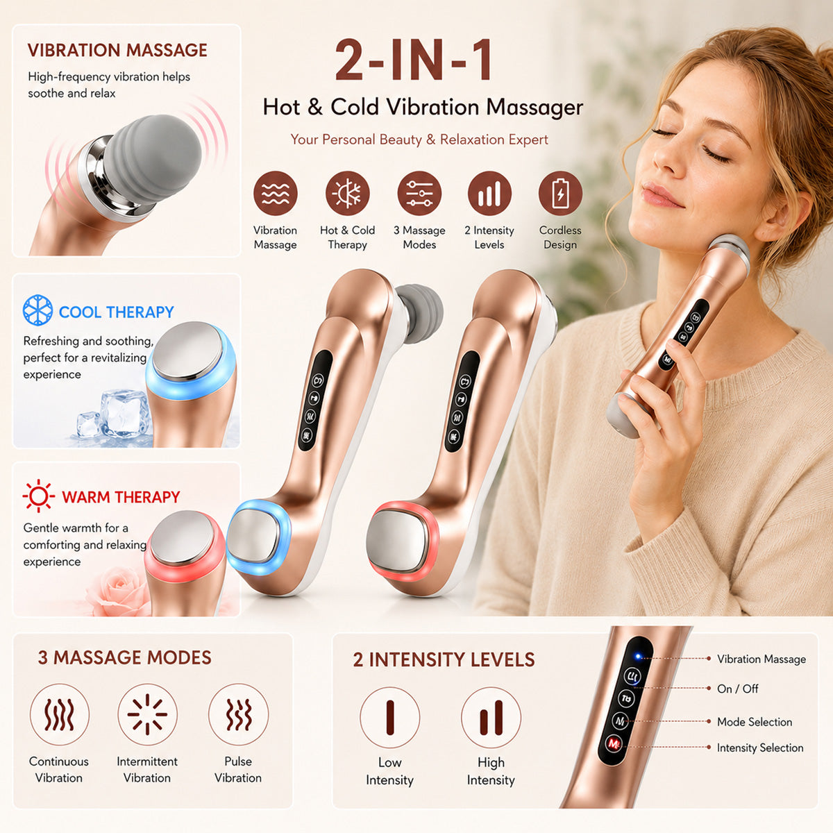 Cordless Hot and Cold Beauty Massager - image 5