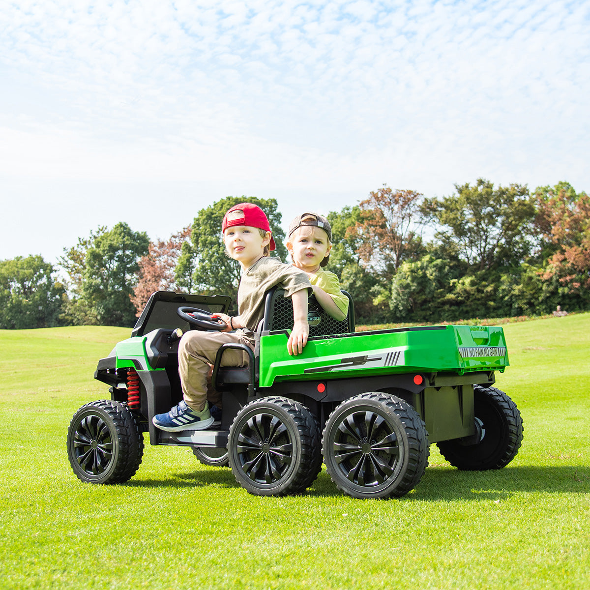 24V 6 Wheeler Tractor Trailer with Dump Cart - image 5