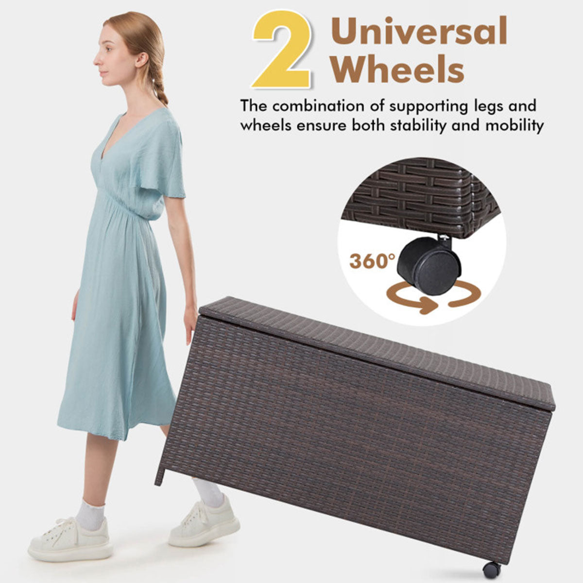 Outdoor Wicker Storage Box with Zippered Liner - image 3