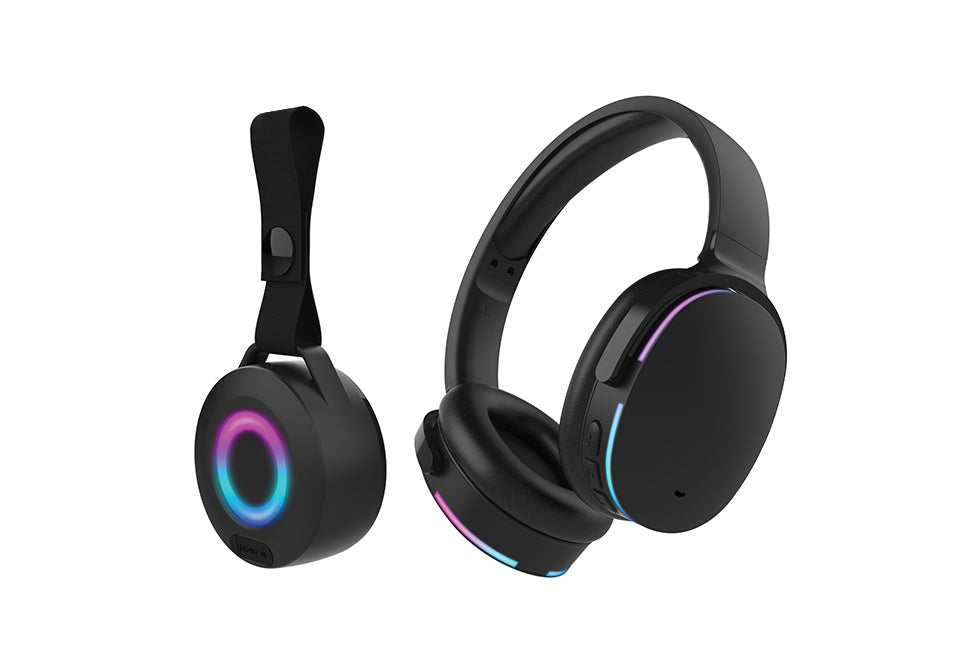Wireless Audio Duo Light-Up Speaker and Headphones