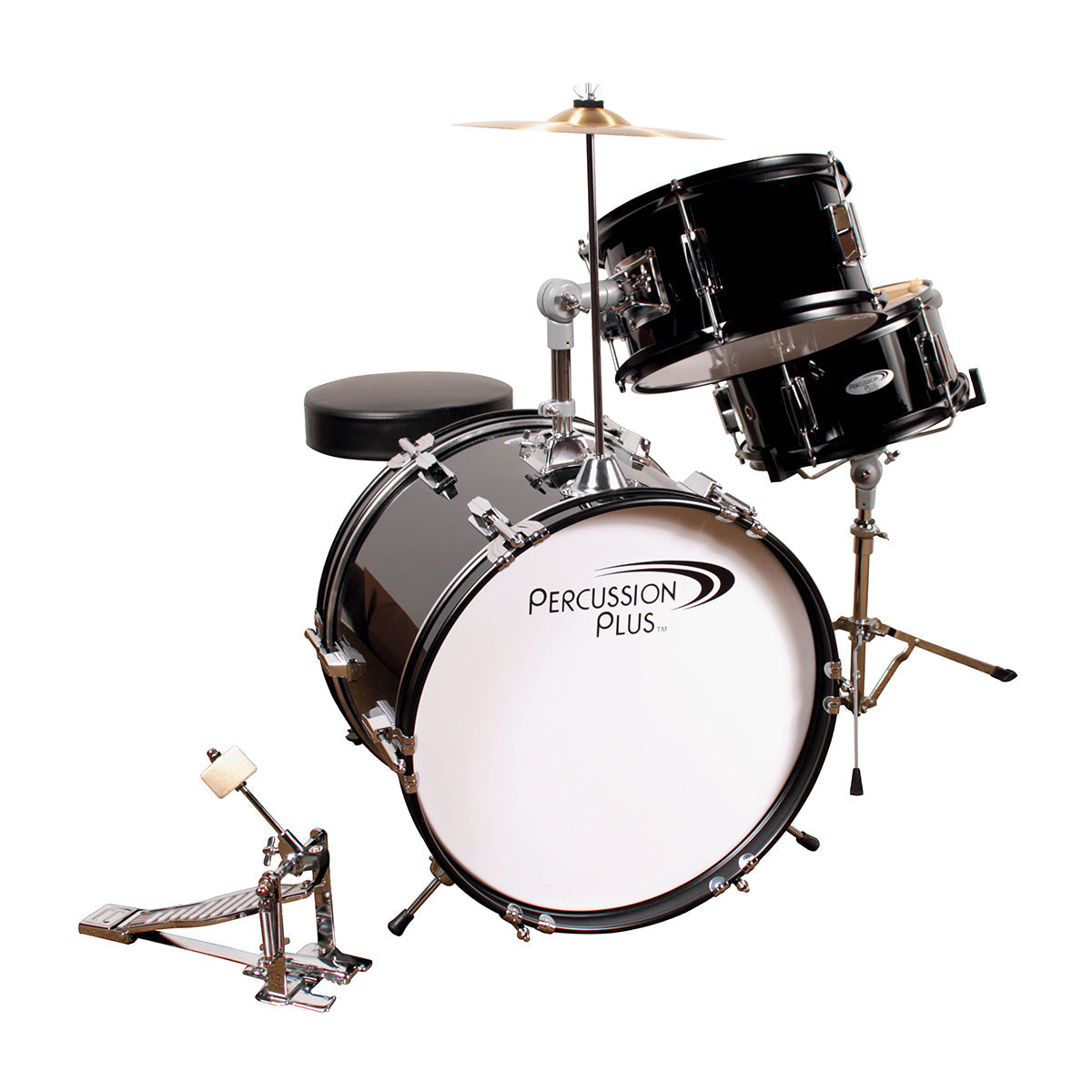 3-Piece Junior Drum Set with Cymbal and Throne