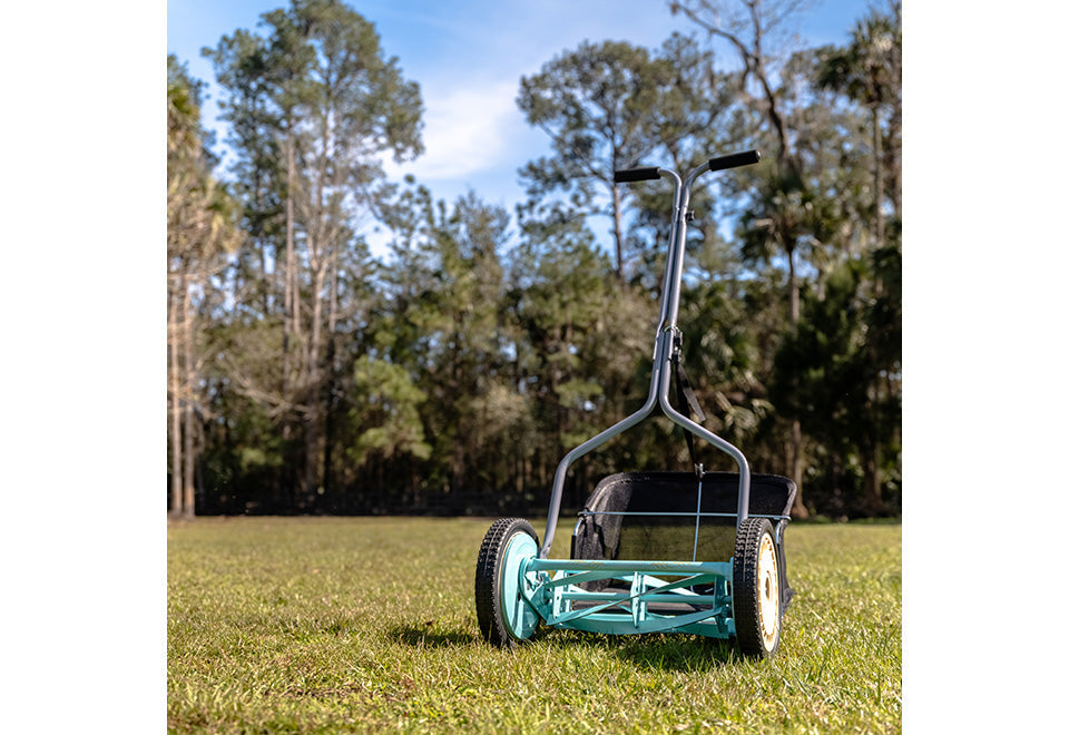 14'' 5-Blade Push Reel Lawn Mover with Grass Catcher