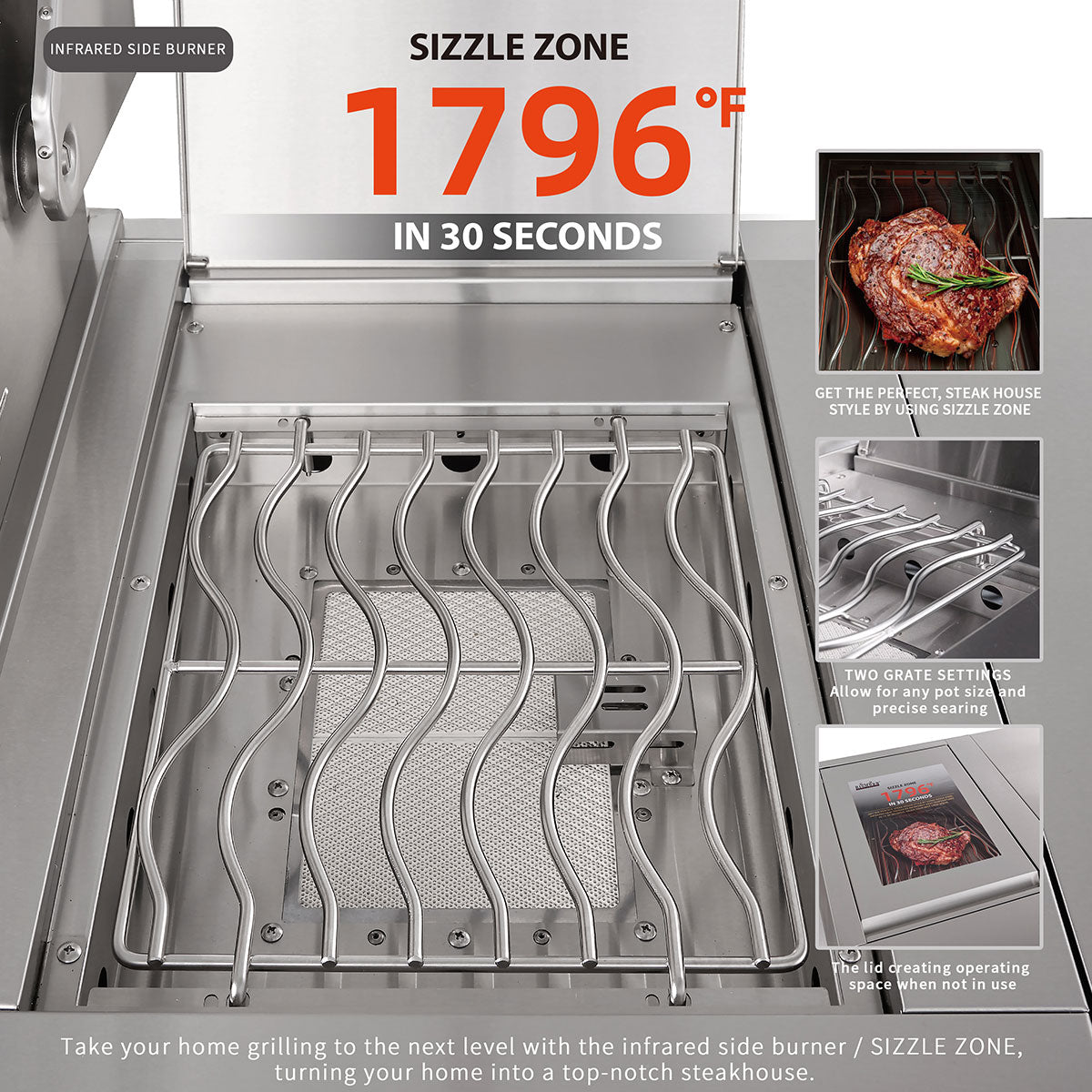 6-Burner Propane Gas Grill Island with Rotisserie and Outdoor Refrigerator - image 8