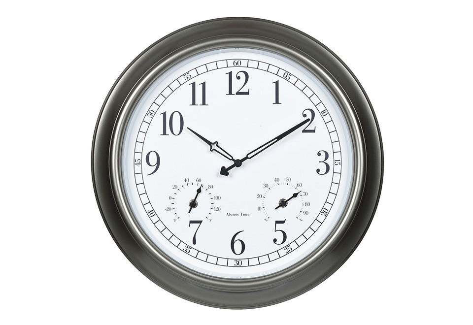 18'' Atomic Outdoor Clock with Thermometer and Humidity