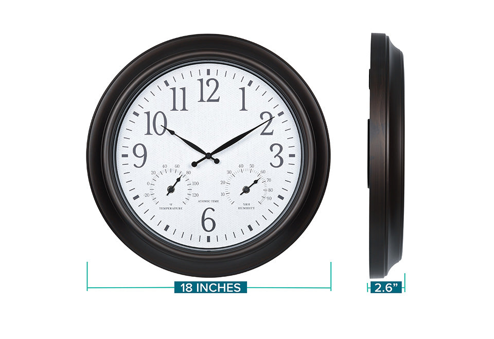 18'' Atomic Outdoor Clock with Thermometer and Humidity - image 9